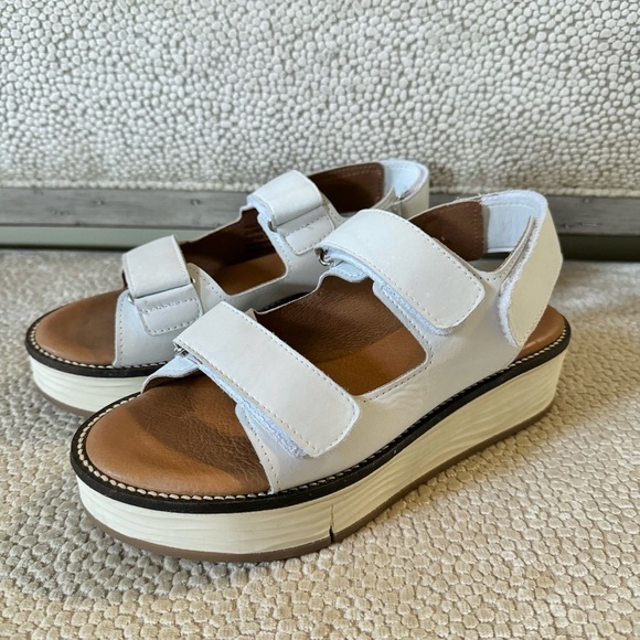 MIZ MOOZ Violetta White Leather Platform Adjustable Sport Sandal Sz 39 - Picture 2 of 15